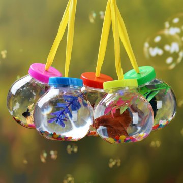 塑料斗鱼缸 鱼瓶 水母杯 水族金鱼缸 地摊夜市手提